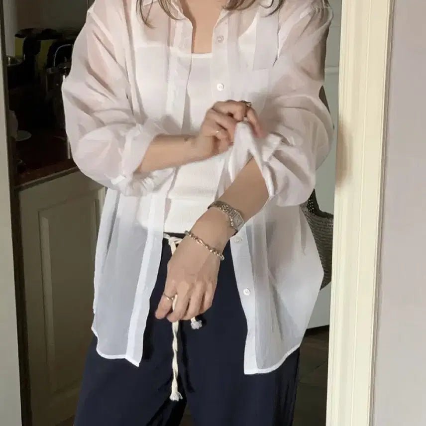 [BUNJANG] Stunning See-Through Shirt / 스터닝 시스루 셔츠