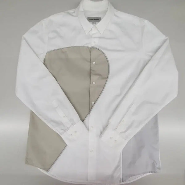 [BUNJANG] Solid Homme White Long Sleeve Shirt / 솔리드옴므 긴팔 셔츠