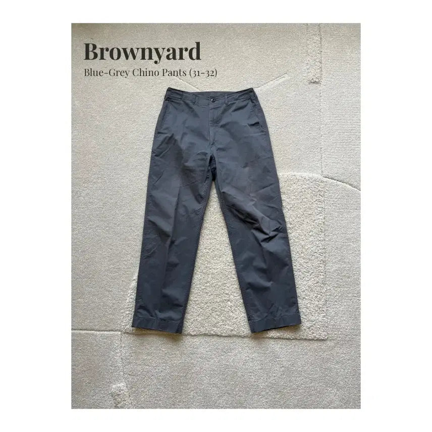 [BUNJANG] Brownyard Blue Grey Lightweight Cotton Chino Pants (Size 31-32) / Brownyard 블루그레이 치노 팬츠 (31-32)