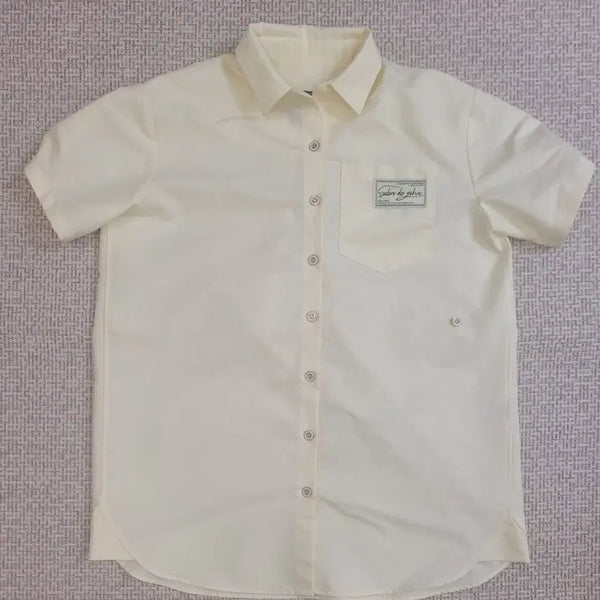 [BUNJANG] SALOND'YON Ivory Short Sleeve Shirt FREE / 살롱드욘 반팔 셔츠 아이보리 FREE