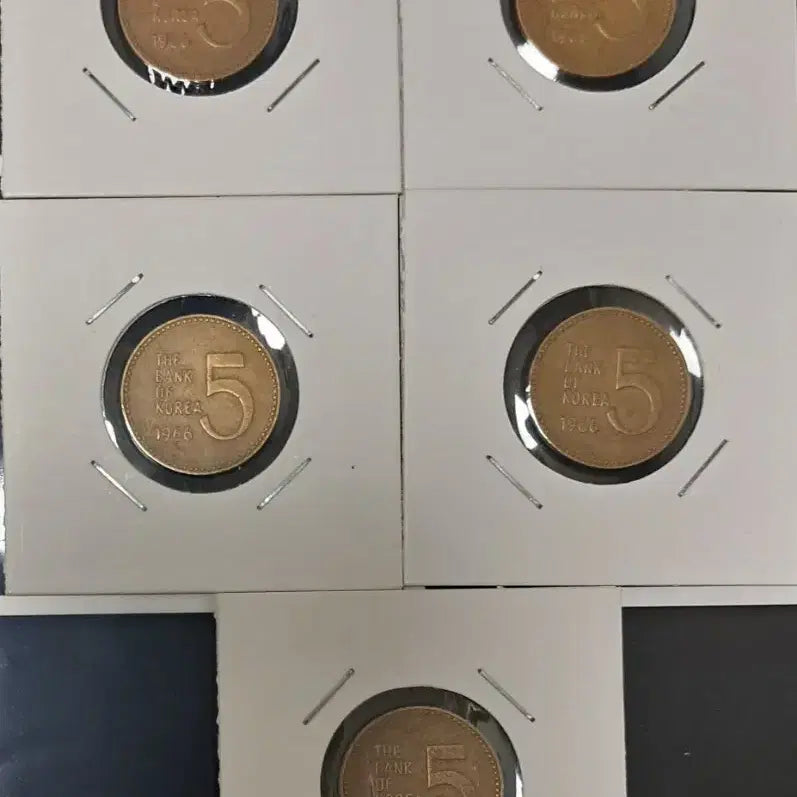 [BUNJANG] 1966 5 Won Circulation Coin Bundle (5 pcs) / 1966년 5원 사용제 5개 일괄