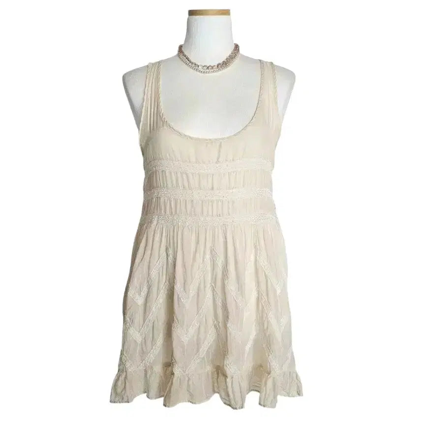 [BUNJANG] Denim & Supply Beige Lace Sleeveless Blouse / 데님앤서플라이  베이지 레이스 탑