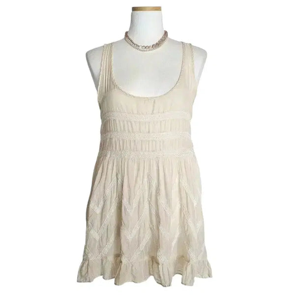 [BUNJANG] Denim & Supply Beige Lace Sleeveless Blouse / 데님앤서플라이  베이지 레이스 탑