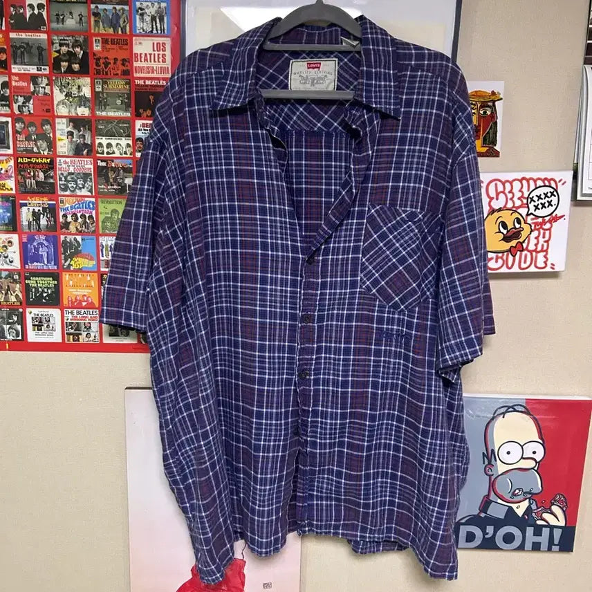 [BUNJANG] Levi's Check Short Sleeve Shirt Men's / 리바이스 체크 반팔 셔츠 남성용