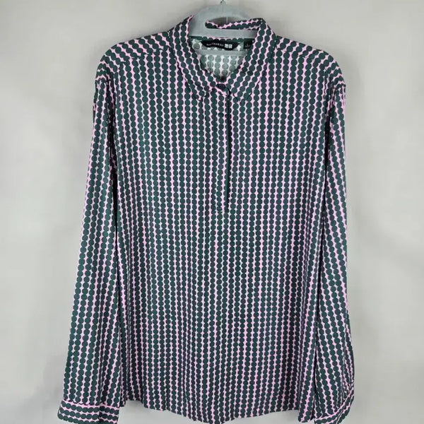 [BUNJANG] Uniqlo x Marimekko L Rayon 100% Henly Neck Blouse - Pink / [무료배송]유니클로x마리메꼬 L 레이온 100% 헨리넥 핑크 블라우스