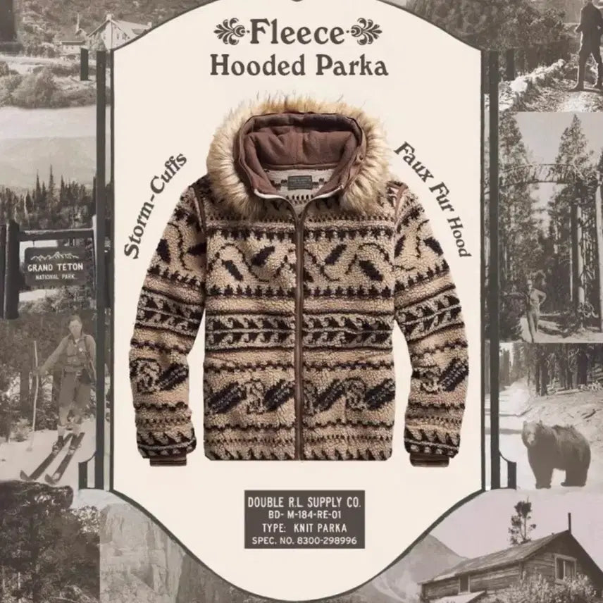 [BUNJANG] RRL Southwestern Faux Fur Fleece Jacket L / 더블알엘(RRL) 사우스웨스턴 모피 후리스 자켓 L