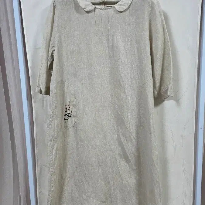 [BUNJANG] Embroidered Linen Long Dress (Free Size) / 예쁜자수린넨롱원피스(free)