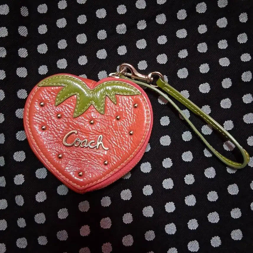 [BUNJANG] Coach Strawberry Coin Case Card Mini Bag Pouch / 코치 딸기 스트로베리 코인 케이스 카드 미니 가방 지갑 파우치