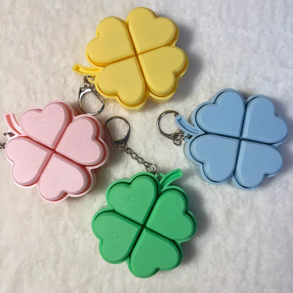 [BUNJANG] Four-Leaf Clover Clicker Keycap Keyring / [미개봉새상품,영상있음] 네잎클로버 4구 클리커 키캡 키링