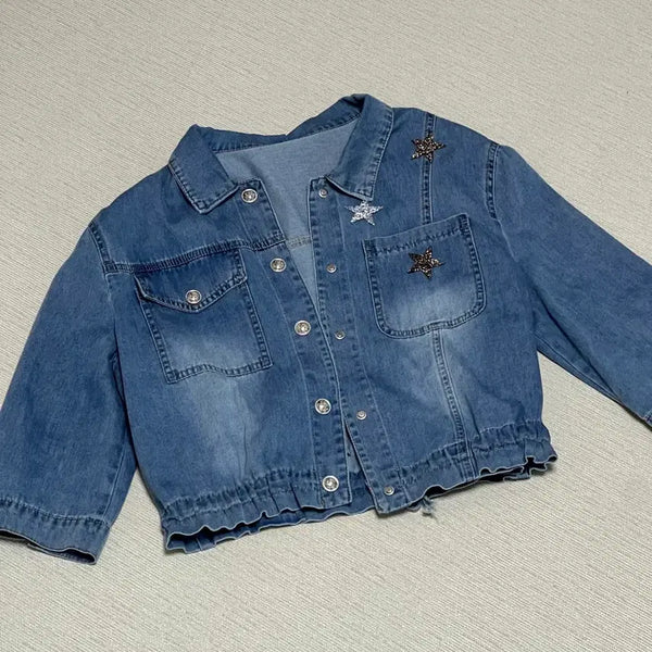 [BUNJANG] Women's Cropped Denim Jacket / 여성 크롭 청자켓 데님자켓