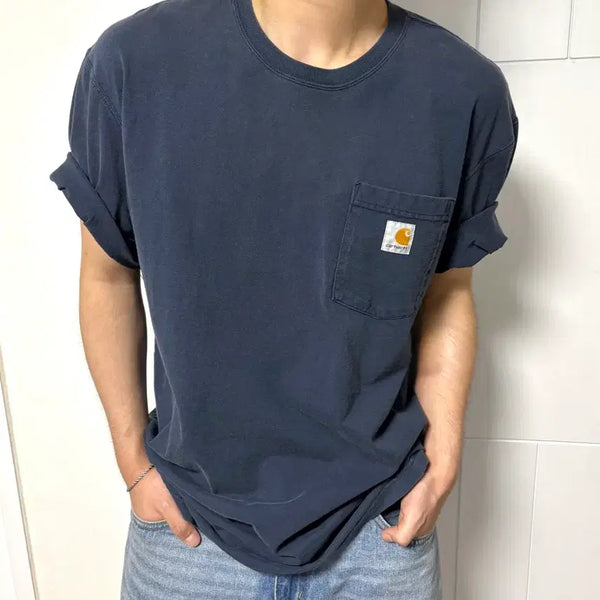 [BUNJANG] Carhartt Dark Blue Original Fit T-Shirt XL / 칼하트 다크블루 L 반팔(오리지날 핏) / 세탁완료