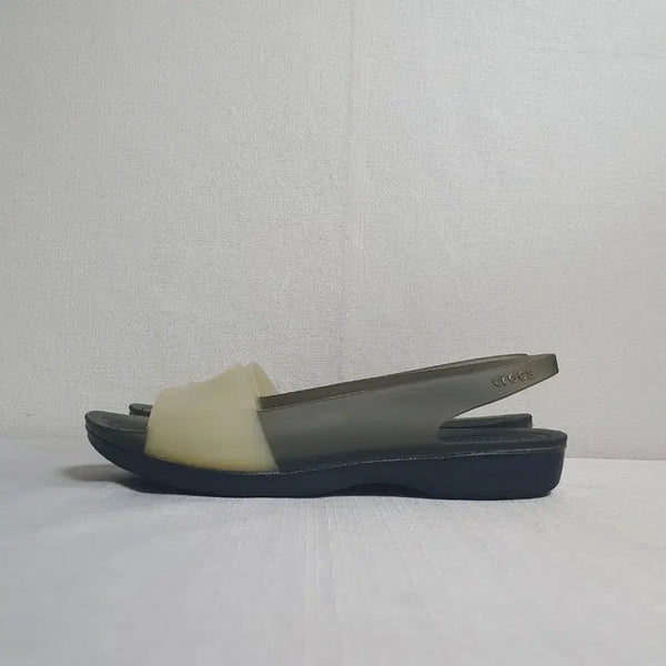 [BUNJANG] Crocs Colorblock Slingback Sandals Ivory Black / 크록스 컬러블록 슬링백 샌들 아이보리 블랙 240mm