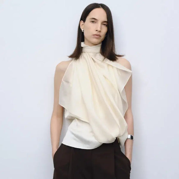 [BUNJANG] Team Oji Sleeveless Blouse Set with Scarf / [미착용새상품/택o] 팀오지 스카프 세트 슬리브리스 블라우스