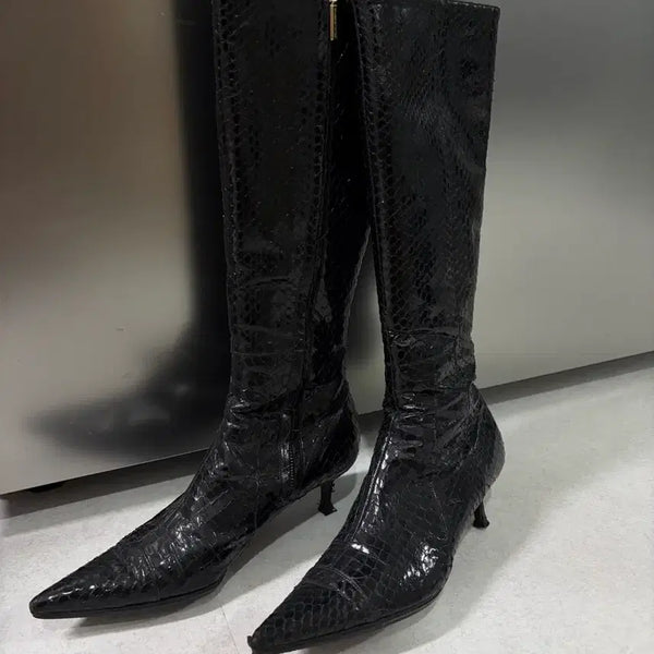 [BUNJANG] Dolce & Gabbana Snakeskin Long Boots / 돌체앤가바나 뱀피 롱부츠 240-245 최종가격