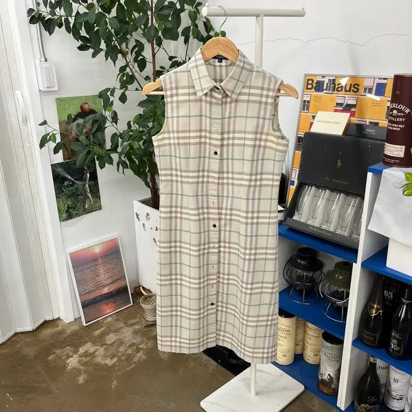 [BUNJANG] Burberry Nova Check Sleeveless Dress UK 6 / 버버리 노바체크 슬리브리스 원피스 Uk6