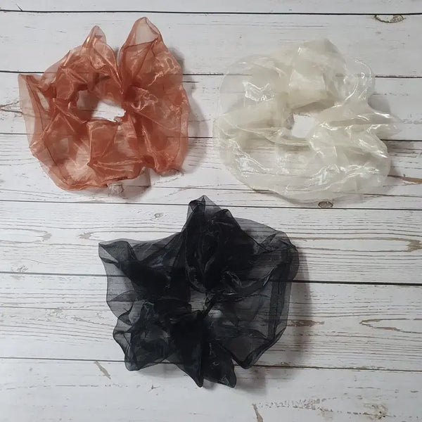 [BUNJANG] Sheer Chiffon Scrunchies (Set of 6) / 여리 여리 쉬폰 스크런치 6개 몽땅