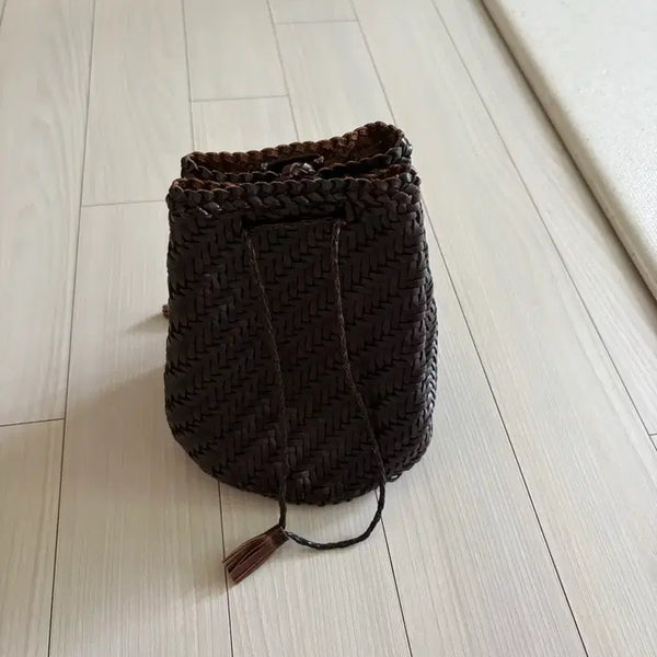 [BUNJANG] Dragon Bag Pom Pom Dark Brown / 드레곤백 폼폼 다크브라운