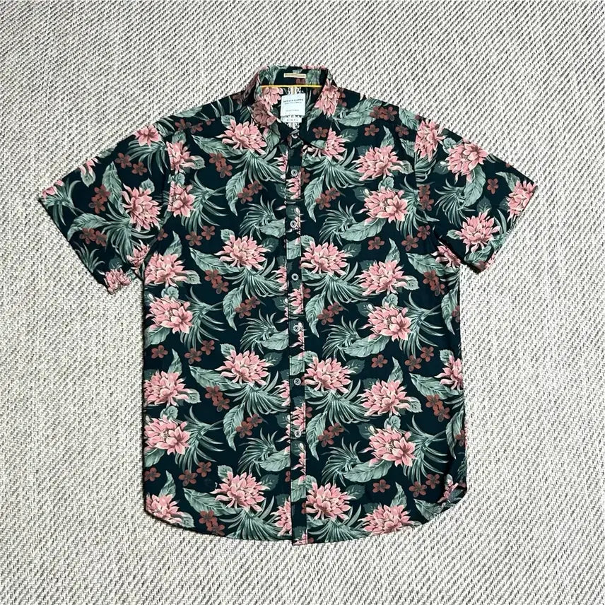 [BUNJANG] DENIM & FLOWER Hawaiian Short Sleeve Shirt (M) / [M] DENIM & FLOWER 데님앤플라워 하와이안 반팔 셔츠