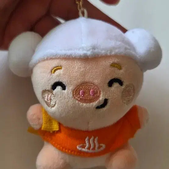 [BUNJANG] Bbosong Baby Pig Keyring - Orange / 아기 돼지 뽀숑 키링 오렌지