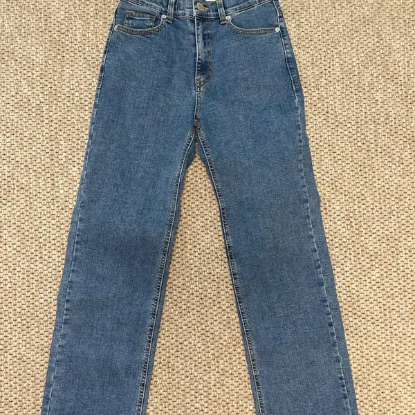 [BUNJANG] Marob 9108 Crop Semi-Wide Denim Pants (Indigo) / 마롭 9108 크롭세미와이드 데님팬츠 (인디고)