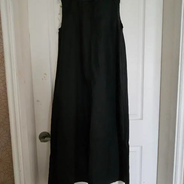 [BUNJANG] Black Linen Sleeveless Long Dress / 블랙린넨 민소매 원피스
