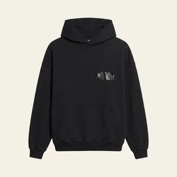 [BUNJANG] Balenciaga Wave Logo Shearling Hoodie / 발렌시아가 웨이브로고 개퍼 후드티 (2)