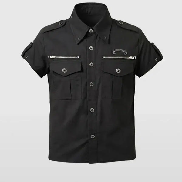 [BUNJANG] Bad Blood Memphis Utility Short Sleeve Shirt Black M / 배드블러드 멤피스 유틸리티 숏슬리브 셔츠 블랙 M 사이즈