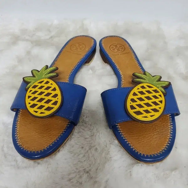 [BUNJANG] Tory Burch Pineapple Detail Slides (220) / 토리버치 슬리퍼 정품 220사이즈