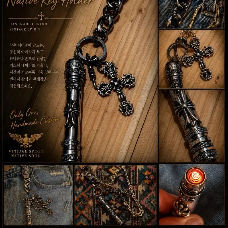 [BUNJANG] Custom Gothic Cross Lighter Keyring / CUSTOM GOTHIC CROSS LIGHTER 키링