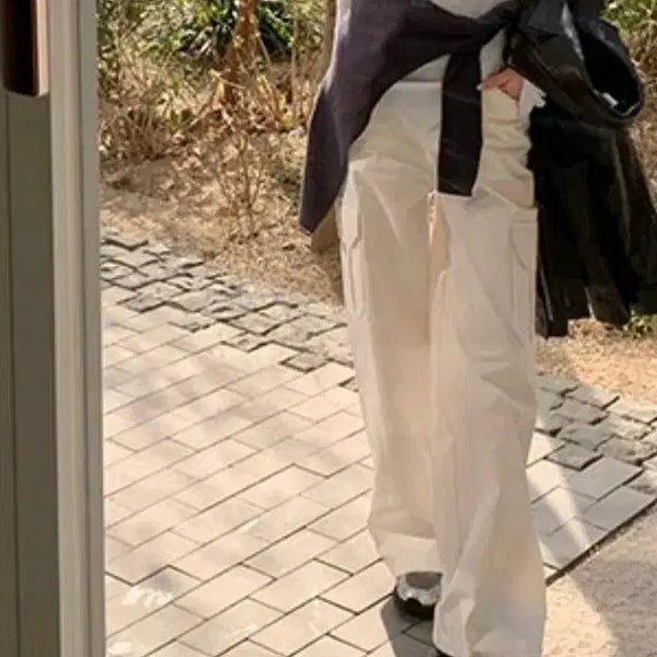 [BUNJANG] Miumade Louise Summer Cargo Long Pants Ivory / miumade]러브미우 루이스 썸머카고 롱 아이보리 새상품 (가격내림)