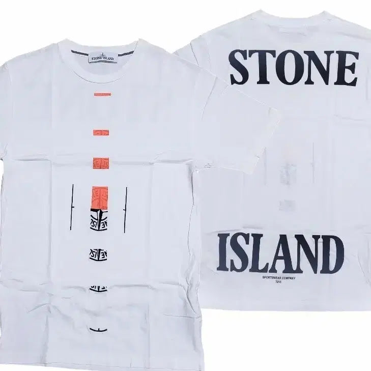 [BUNJANG] Stone Island Compass Logo Graphic T-Shirt White / [ 남여공용 ] 정품 스톤아일랜드 반팔 티셔츠95사이즈