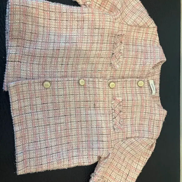 [BUNJANG] Poeni Tweed Jacket Pink / 포에니 트위드 자켓 핑크