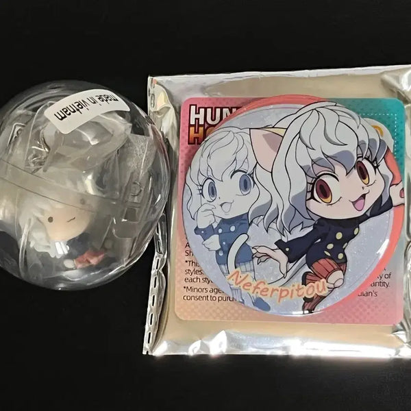 [BUNJANG] Hunter x Hunter Neferpitou Can Badge & Mezushi Gacha Bundle / 헌터x헌터 네페르피트 캔뱃지, 메지루시 가챠 일괄