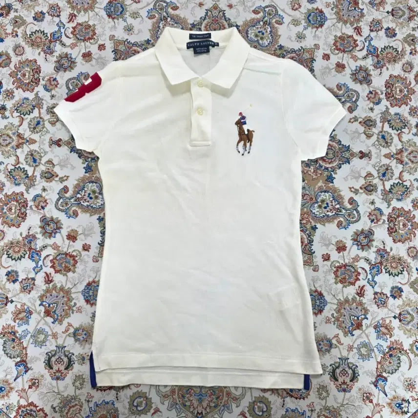 [BUNJANG] Polo Ralph Lauren White Big Pony Polo T-Shirt XS / 폴로 랄프로렌 화이트 빅포니 카라티 pk 반팔 티셔츠 XS