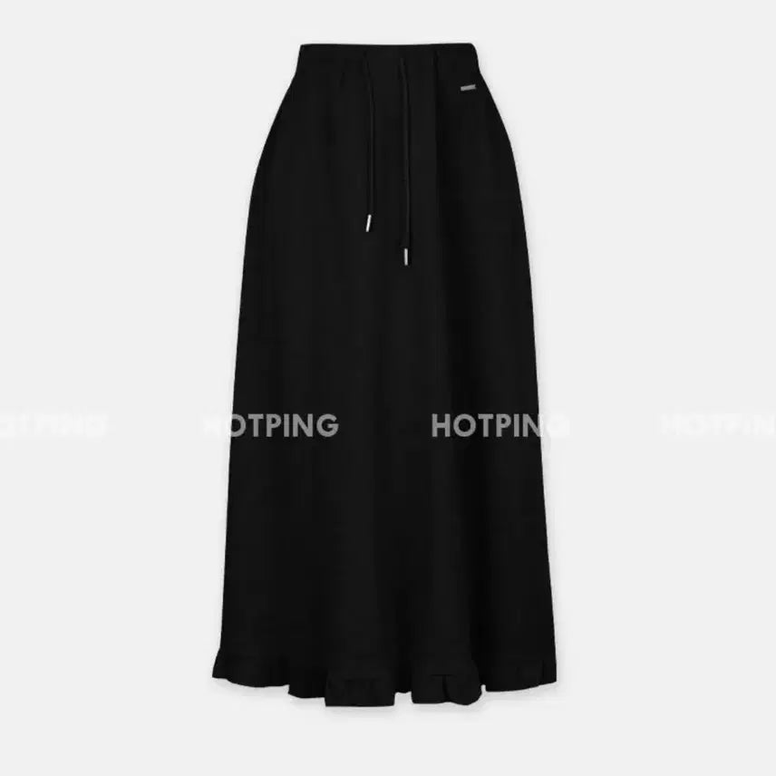 [BUNJANG] Hotping Frill Flare Banding Maxi Skirt Black / 새상품) 핫핑 프릴 플레어 밴딩스커트 밴딩롱스커트 맥시스커트 에이블리