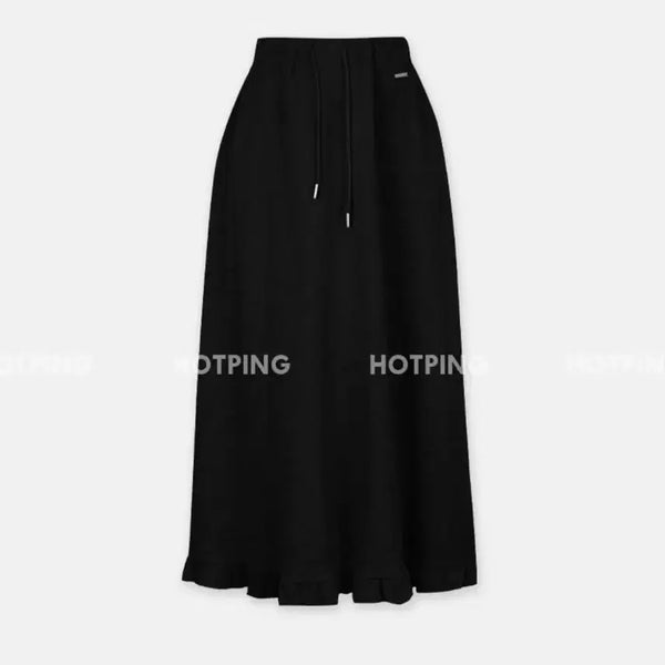 [BUNJANG] Hotping Frill Flare Banding Maxi Skirt Black / 새상품) 핫핑 프릴 플레어 밴딩스커트 밴딩롱스커트 맥시스커트 에이블리