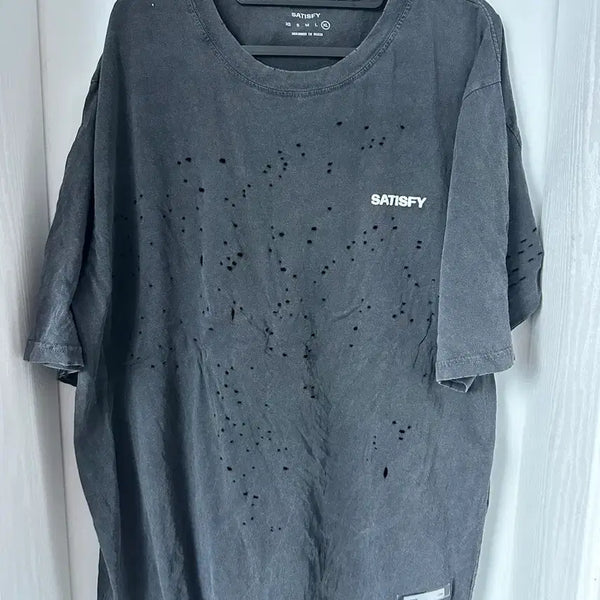[BUNJANG] Satisfy Aged Black XL T-Shirt / 세티스파이 모스테크 에이지드 블랙 xl