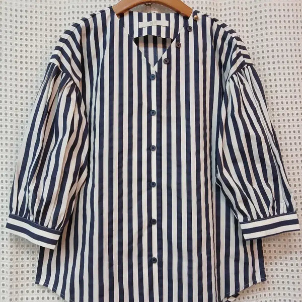 [BUNJANG] OV Vertical Stripe Long Sleeve T-Shirt / OV 세로 스트라이프 55.66