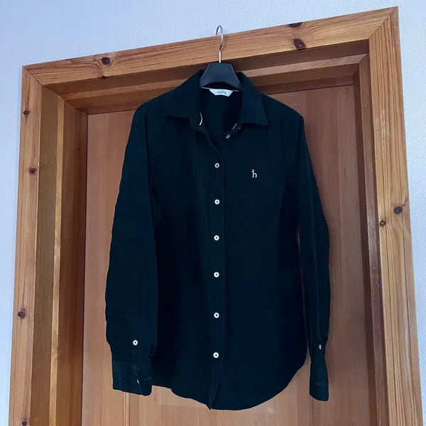 [BUNJANG] Hazzys Women's Dark Green Logo Embroidered Shirt / 헤지스 셔츠 다크그린