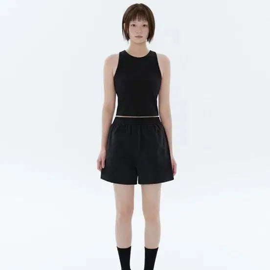 [BUNJANG] Musinsa Standard Women's Nylon Banding Shorts Black Size 24 / 무신사 스탠다드 우먼) 우먼즈 나일론 밴딩 쇼츠 블랙 24사이즈