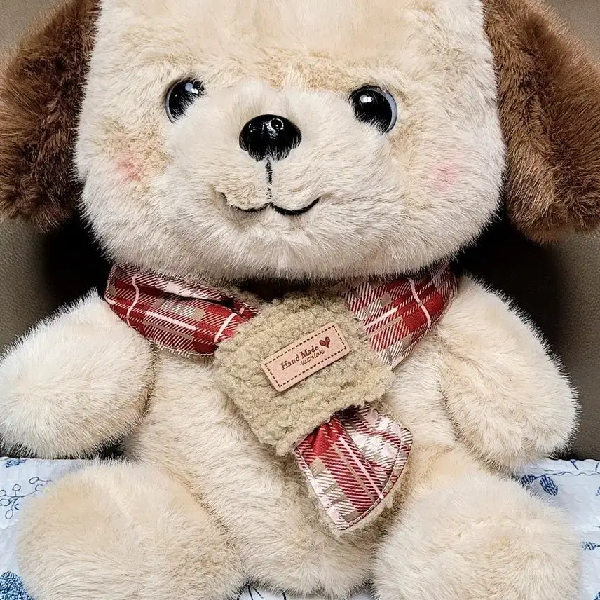 [BUNJANG] Todo Toys Puppy Check Scarf Plush Doll 30cm / Todo Toys 멍뭉이 체크목도리 인형 30cm(새상품)