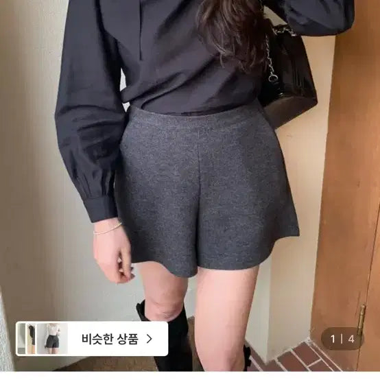 [BUNJANG] Younab Amelie Winter Knit Shorts (Black) / 유나브 아멜리 윈터 니트 반바지 (블랙)