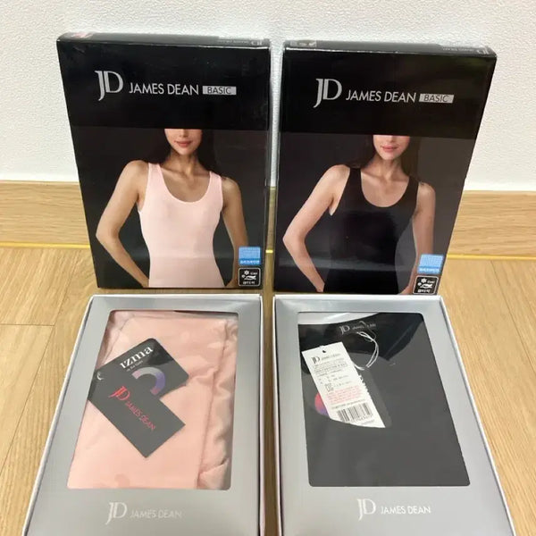 [BUNJANG] James Dean Basic Women's Underwear Set Black/Pink / 제임스딘 베이직 여성 속옷 세트 블랙/핑크