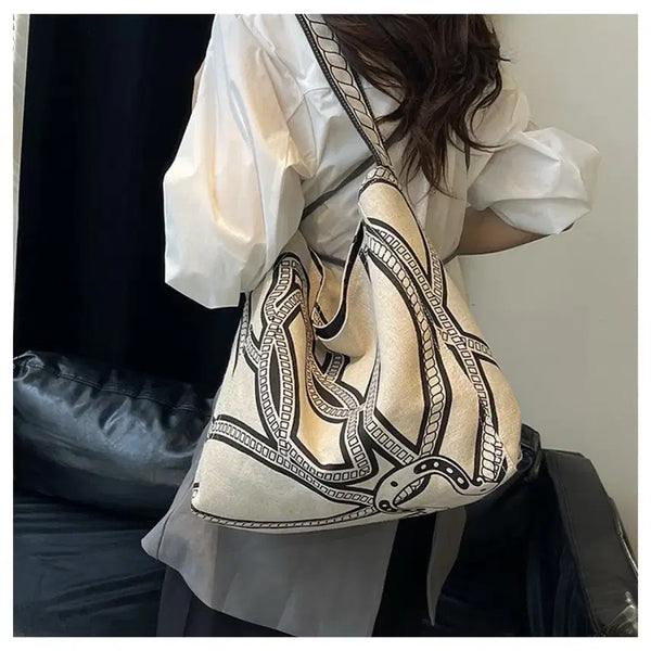 [BUNJANG] Rope Pattern Fabric Shoulder Bag / 가벼운 로프패턴원단가방