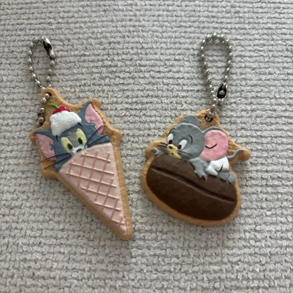 [BUNJANG] Tom and Jerry Cookie Charm Keyring Bundle Set / (일괄)톰과제리 쿠키참 키링