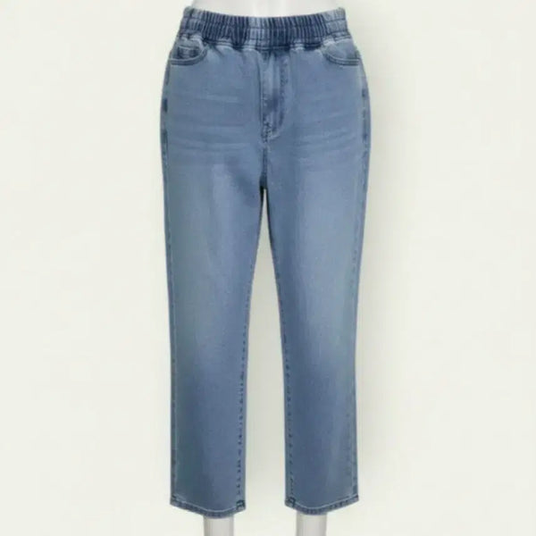 [BUNJANG] Women's Denim Pants Light Wash Elastic Waistband Jeans / 새상품 66 여성 데님 팬츠 연청 밴딩바지 청바지 28 여자 바지 새제품