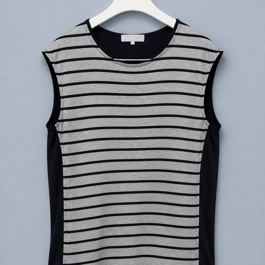 [BUNJANG] Jiyuu-Ku (自由区) Silk Blend Stripe Sleeveless Top / Women - 지우구 트리아세테이트 혼방 스트라이프 나시티