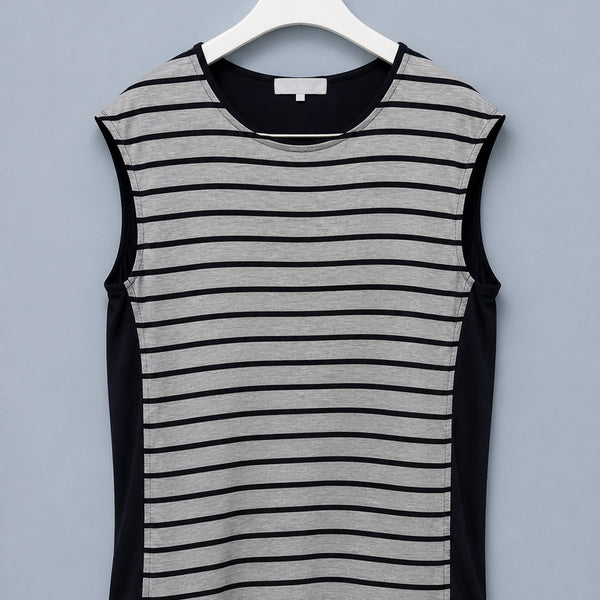 [BUNJANG] Jiyuu-Ku (自由区) Silk Blend Stripe Sleeveless Top / Women - 지우구 트리아세테이트 혼방 스트라이프 나시티