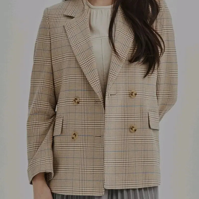 [BUNJANG] Clavis Color Check Double Jacket / 클라비스 컬러 체크 반더블 자켓