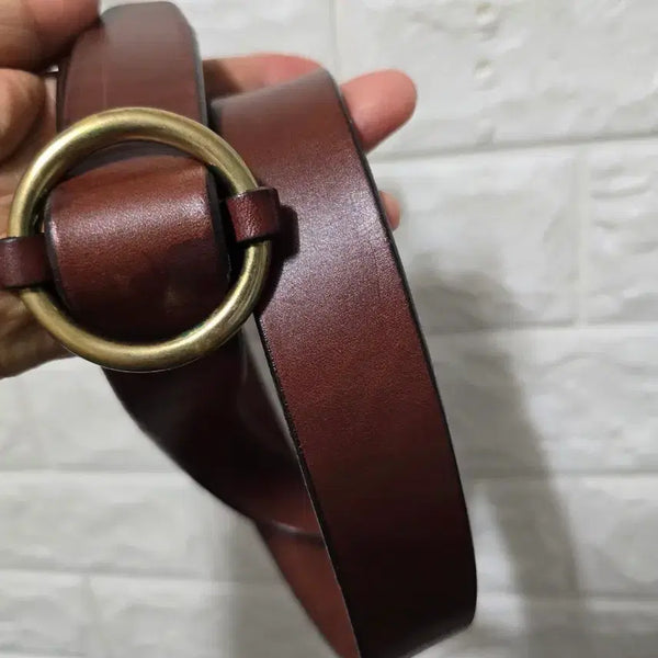 [BUNJANG] Tory Leather Belt Gold Buckle / TORY 미국 통가죽벨트 38